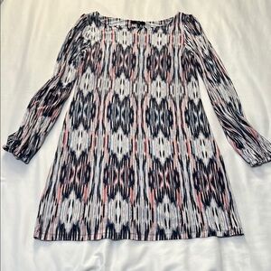 Tart Ikat Print Long Sleeve Dress with Built-in Shelf Bra